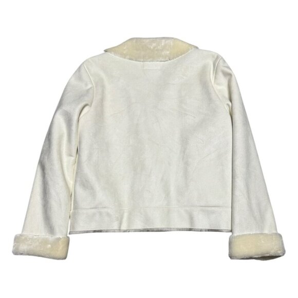 RALPH LAUREN Faux Fur White Cream Business Casual Designer Jacket Womens Large - Picture 7 of 7